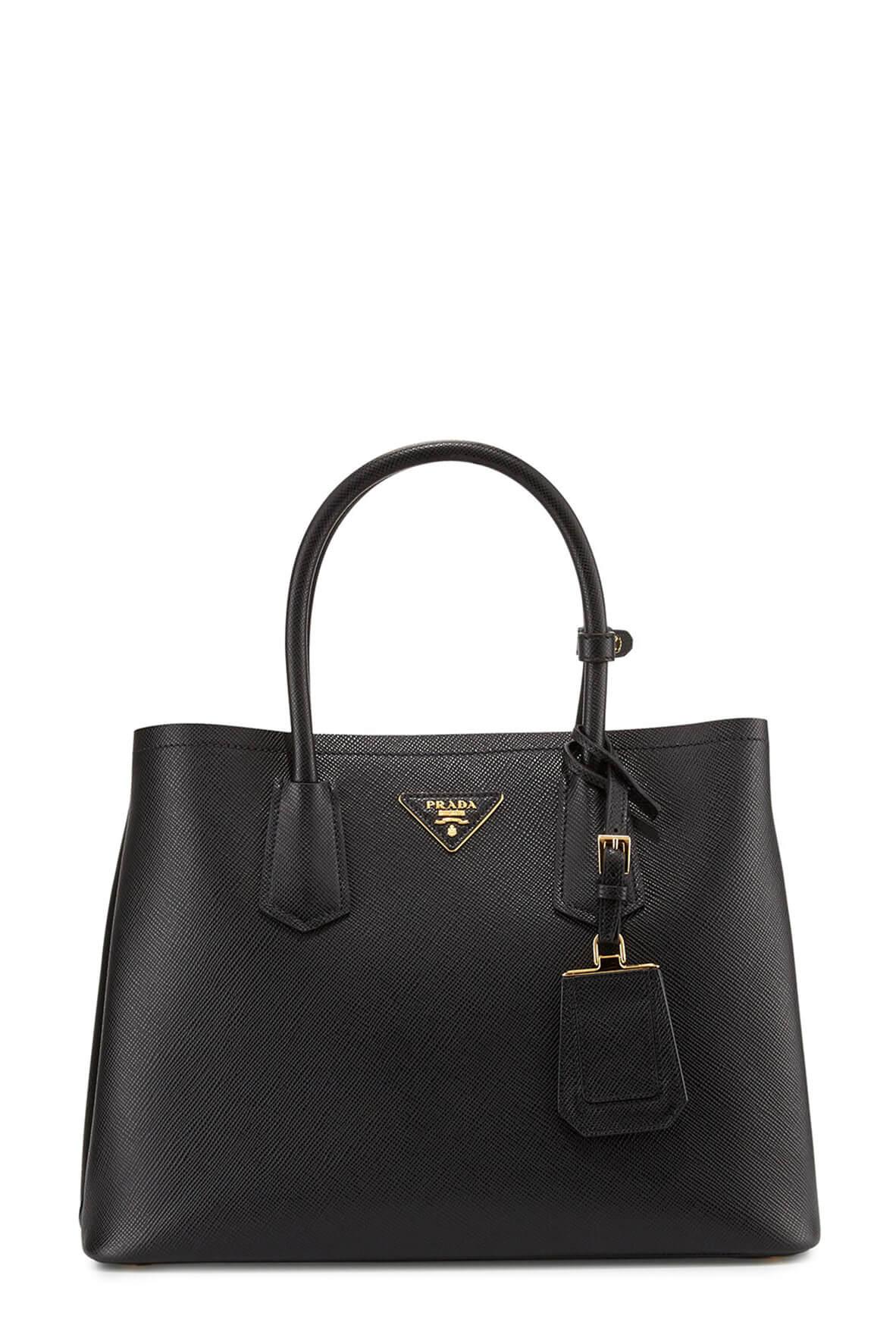 Large Double Bag Nero Mughetto