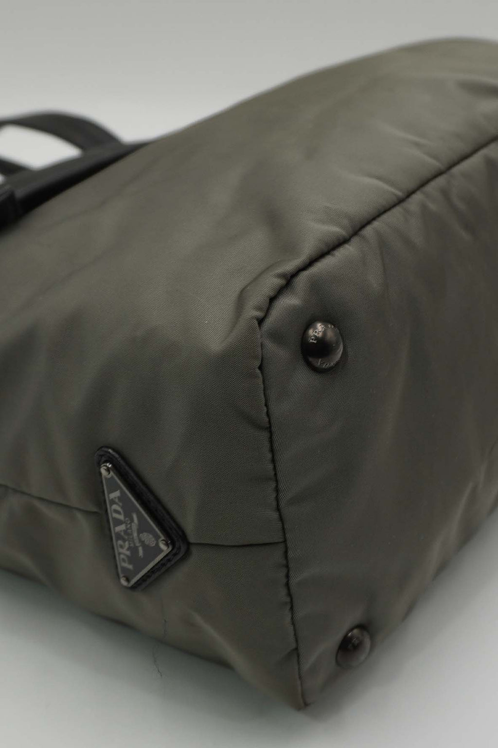 Medium Double Tote Nappa Leather and Tessuto Revirsible Black Grey