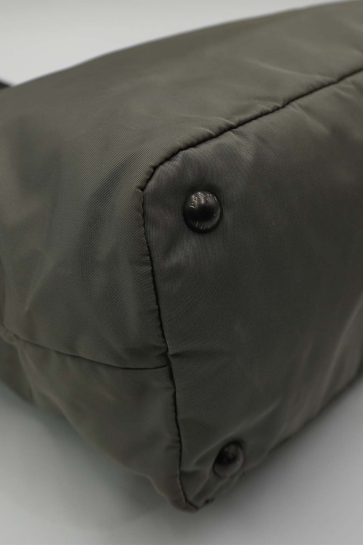 Medium Double Tote Nappa Leather and Tessuto Revirsible Black Grey