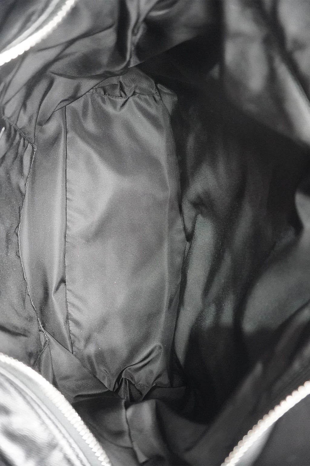Medium Double Tote Nappa Leather and Tessuto Revirsible Black Grey