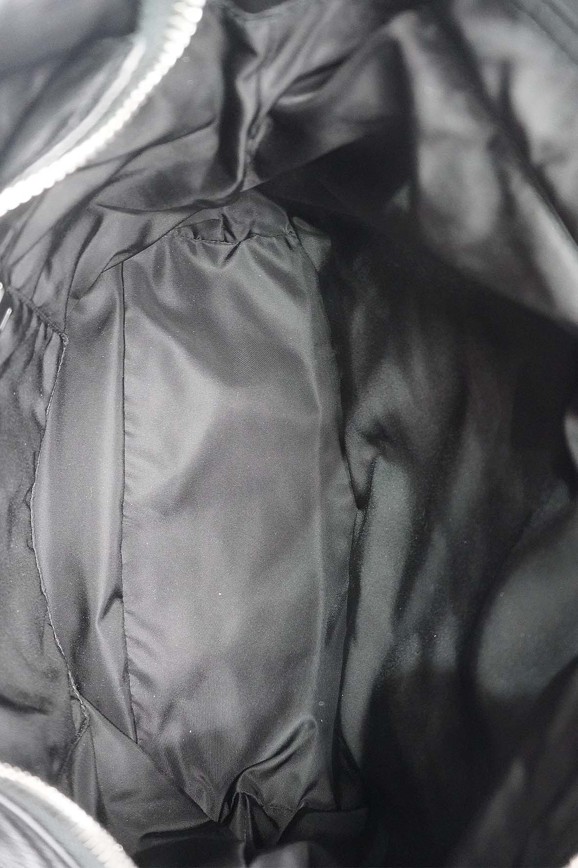 Medium Double Tote Nappa Leather and Tessuto Revirsible Black Grey