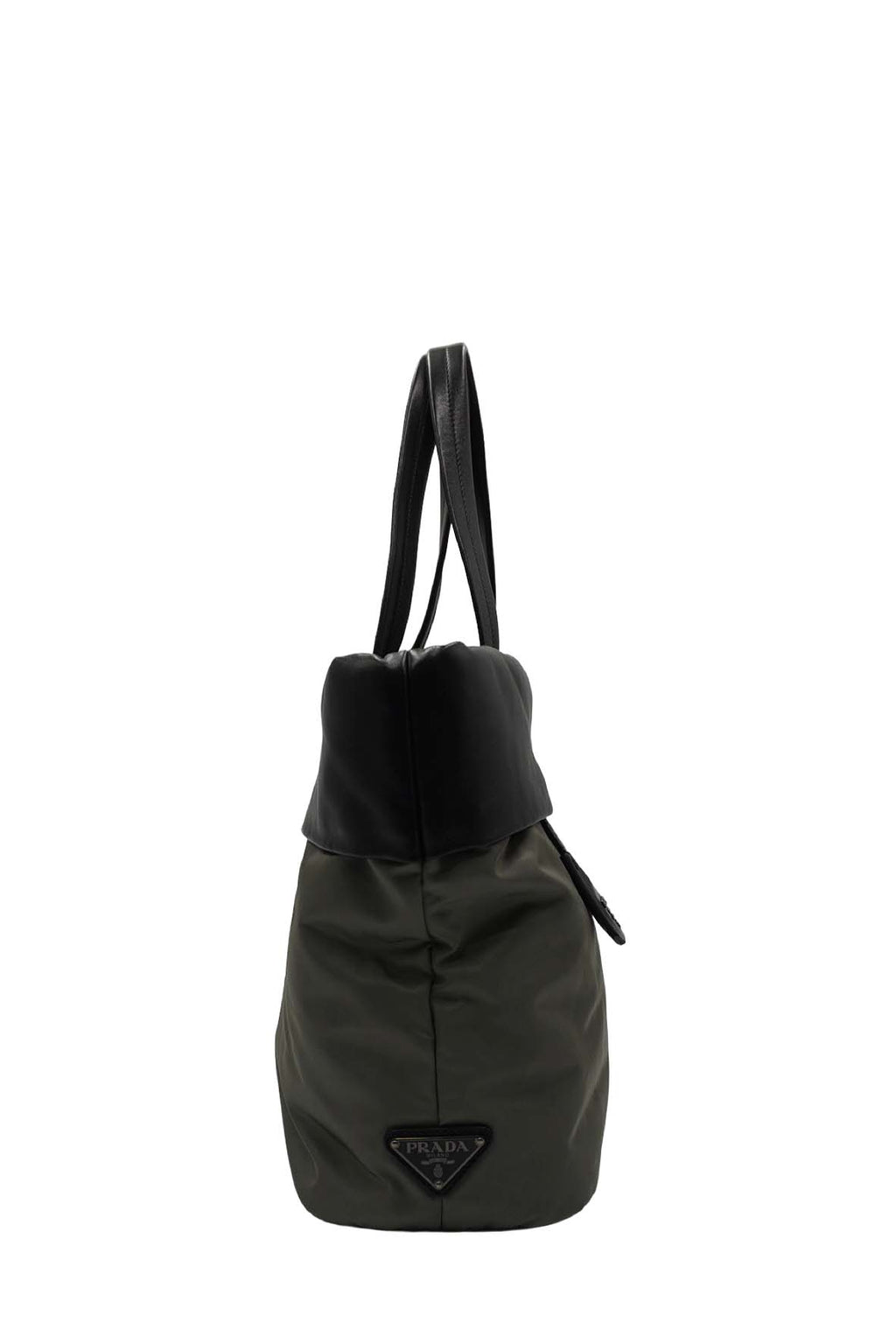 Medium Double Tote Nappa Leather and Tessuto Revirsible Black Grey