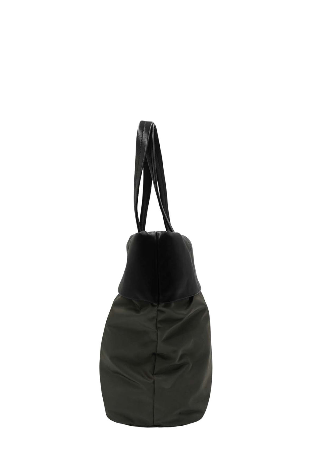 Medium Double Tote Nappa Leather and Tessuto Revirsible Black Grey