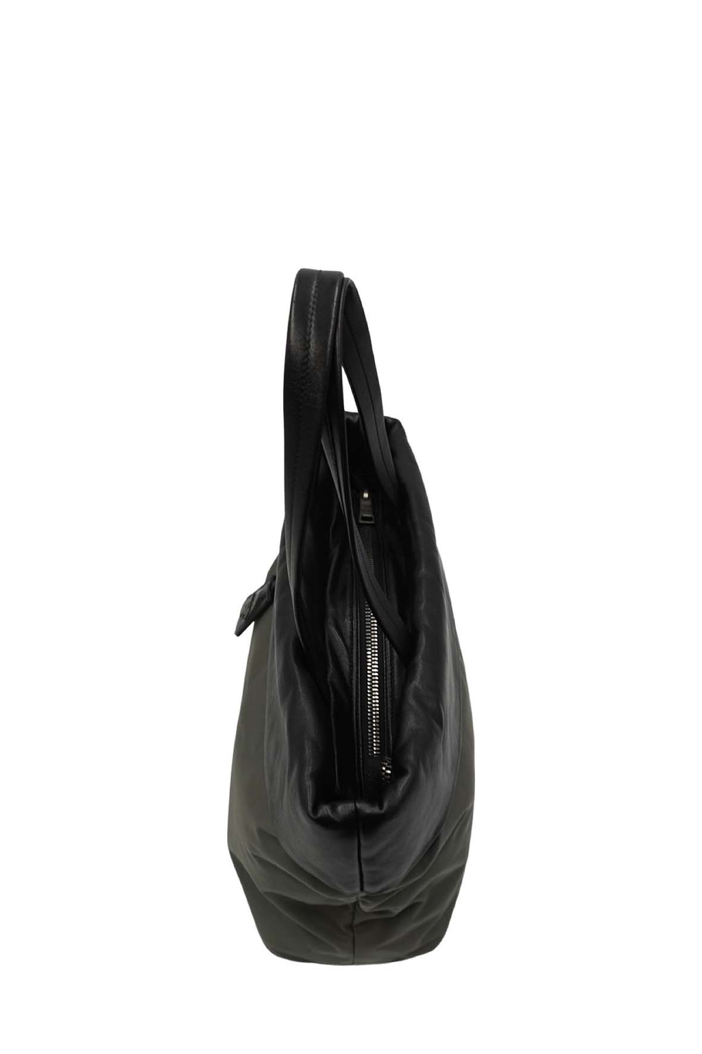 Medium Double Tote Nappa Leather and Tessuto Revirsible Black Grey