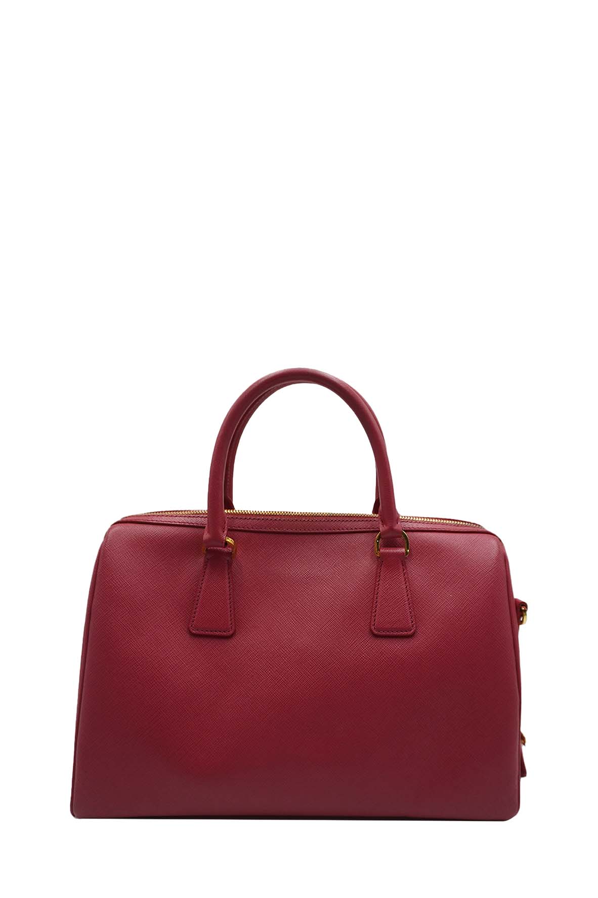 Medium Lux Convertible Boston Bag Saffiano Leather Fuchsia