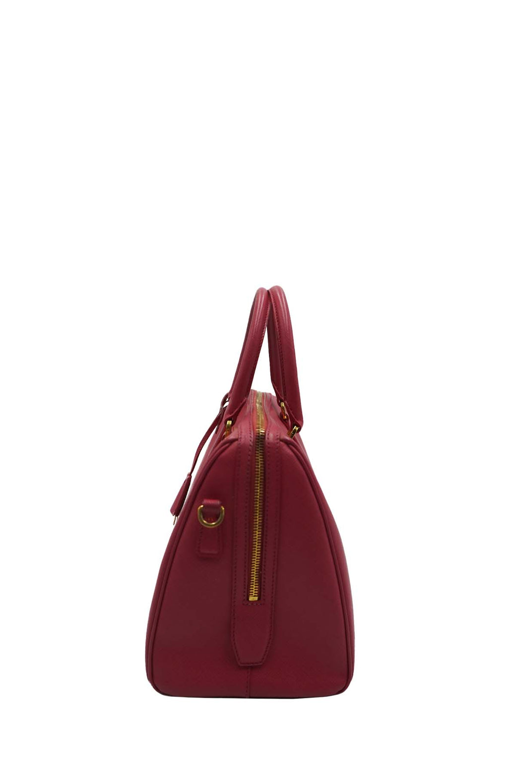 Medium Lux Convertible Boston Bag Saffiano Leather Fuchsia