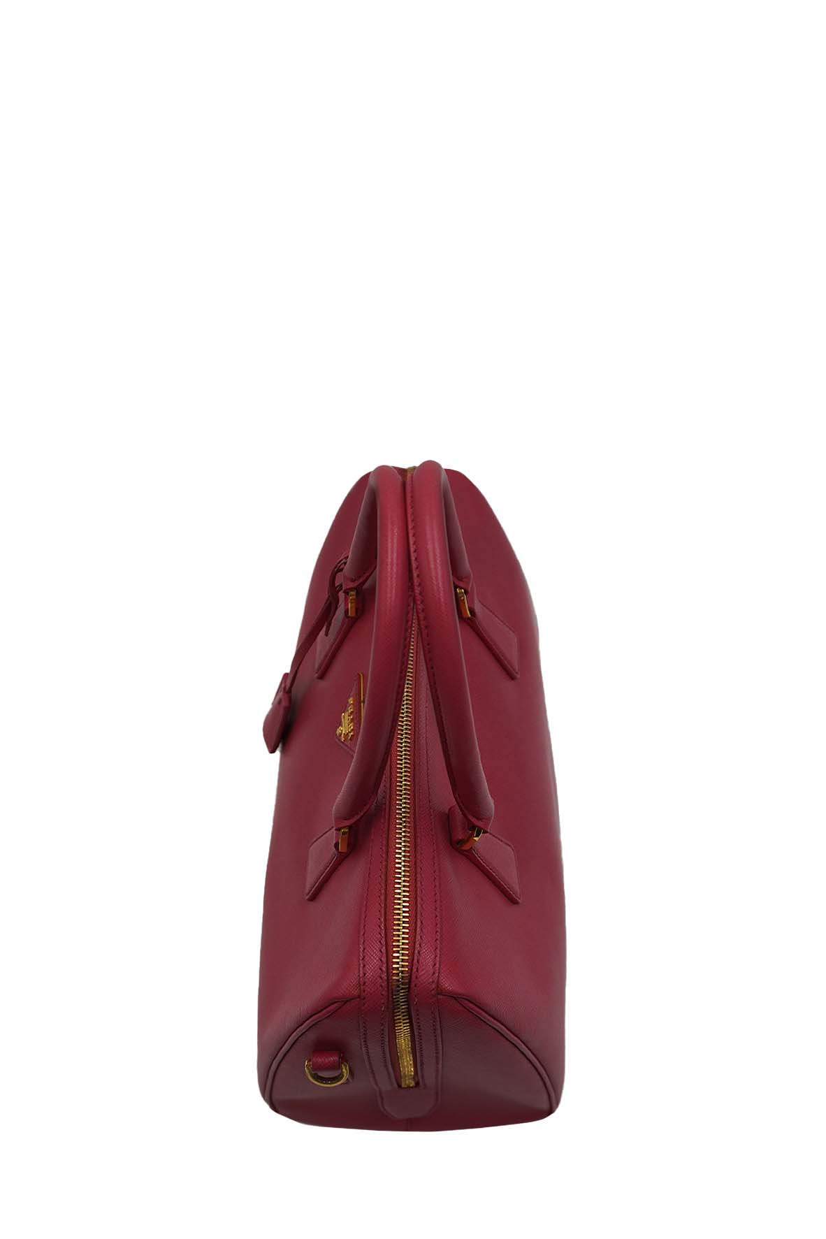 Medium Lux Convertible Boston Bag Saffiano Leather Fuchsia