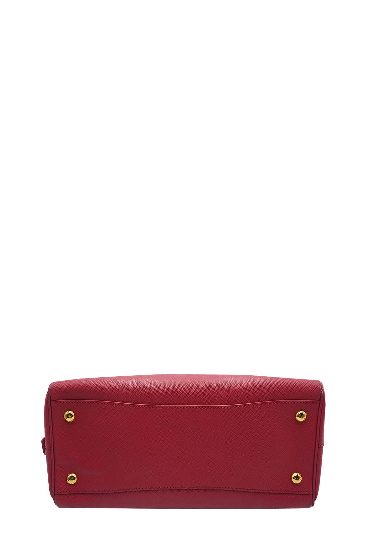 Medium Lux Convertible Boston Bag Saffiano Leather Fuchsia