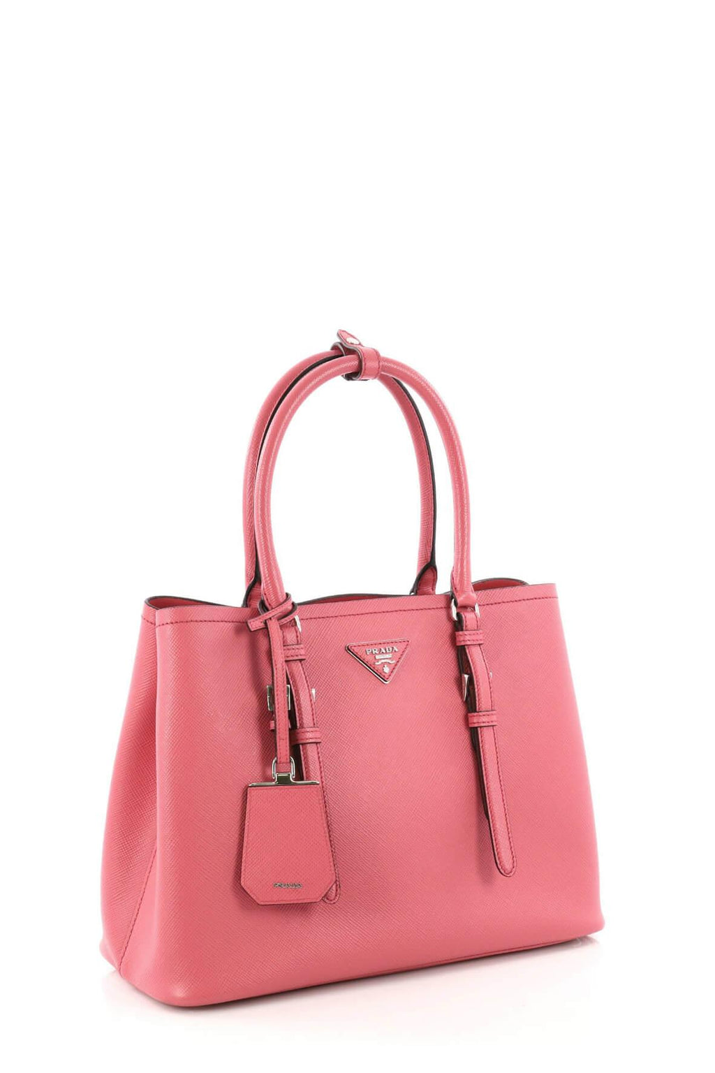 Medium Saffiano Cuir Covered Strap Double Bag Pink