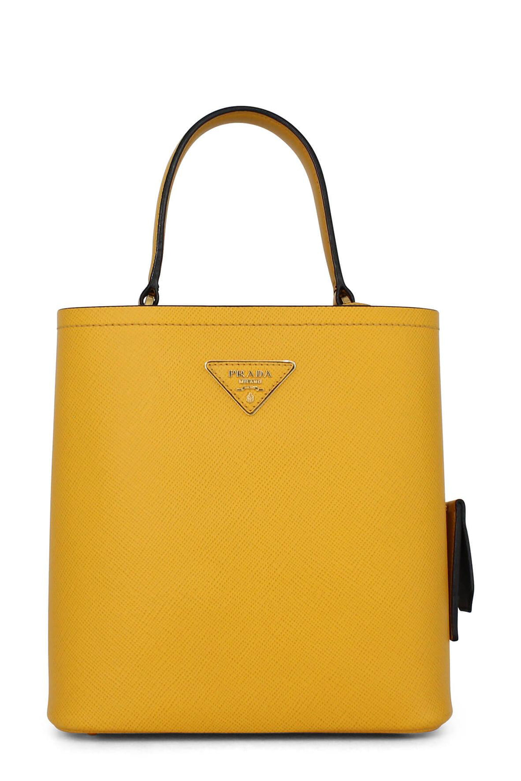 Medium Saffiano Cuir Panier Yellow