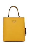 Medium Saffiano Cuir Panier Yellow