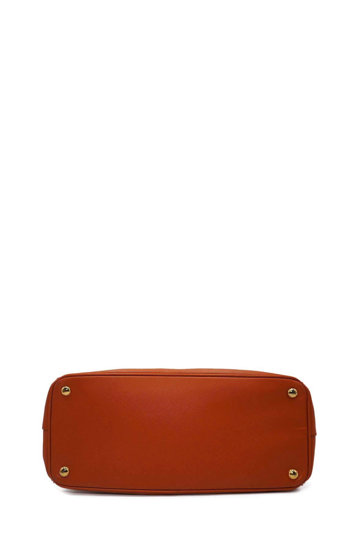 Medium Saffiano Lux Double Zip Leather Orange
