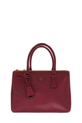 Medium Saffiano Lux Double Zip Tote Pink Red