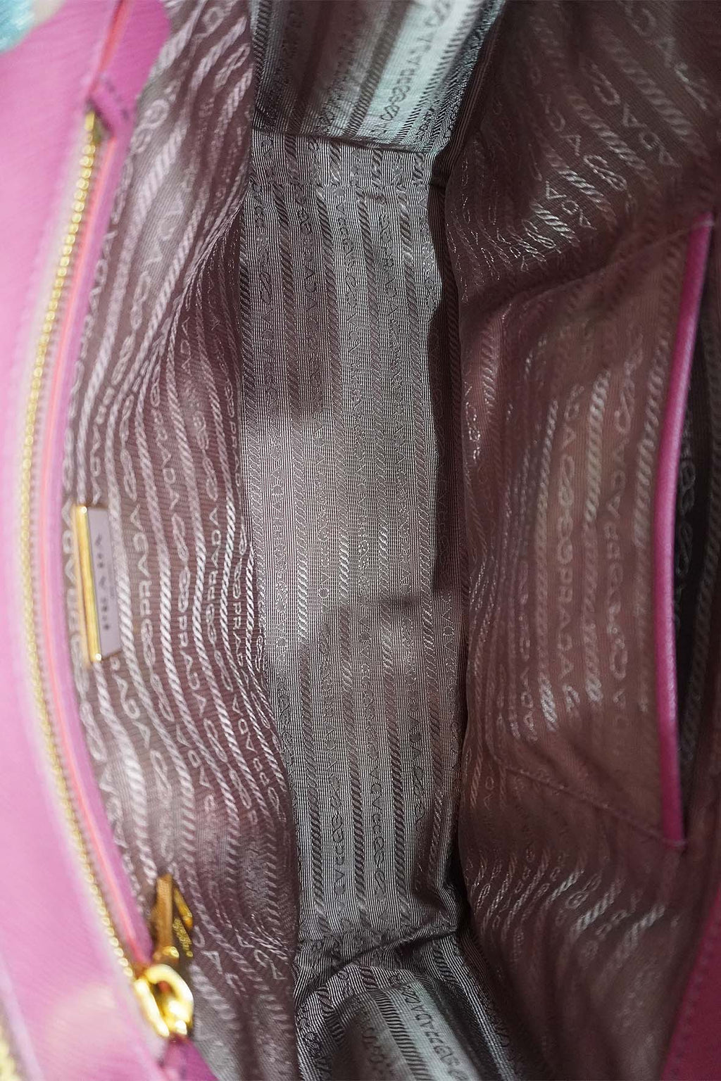 Medium Saffiano Lux Double Zip Tote Pink Red
