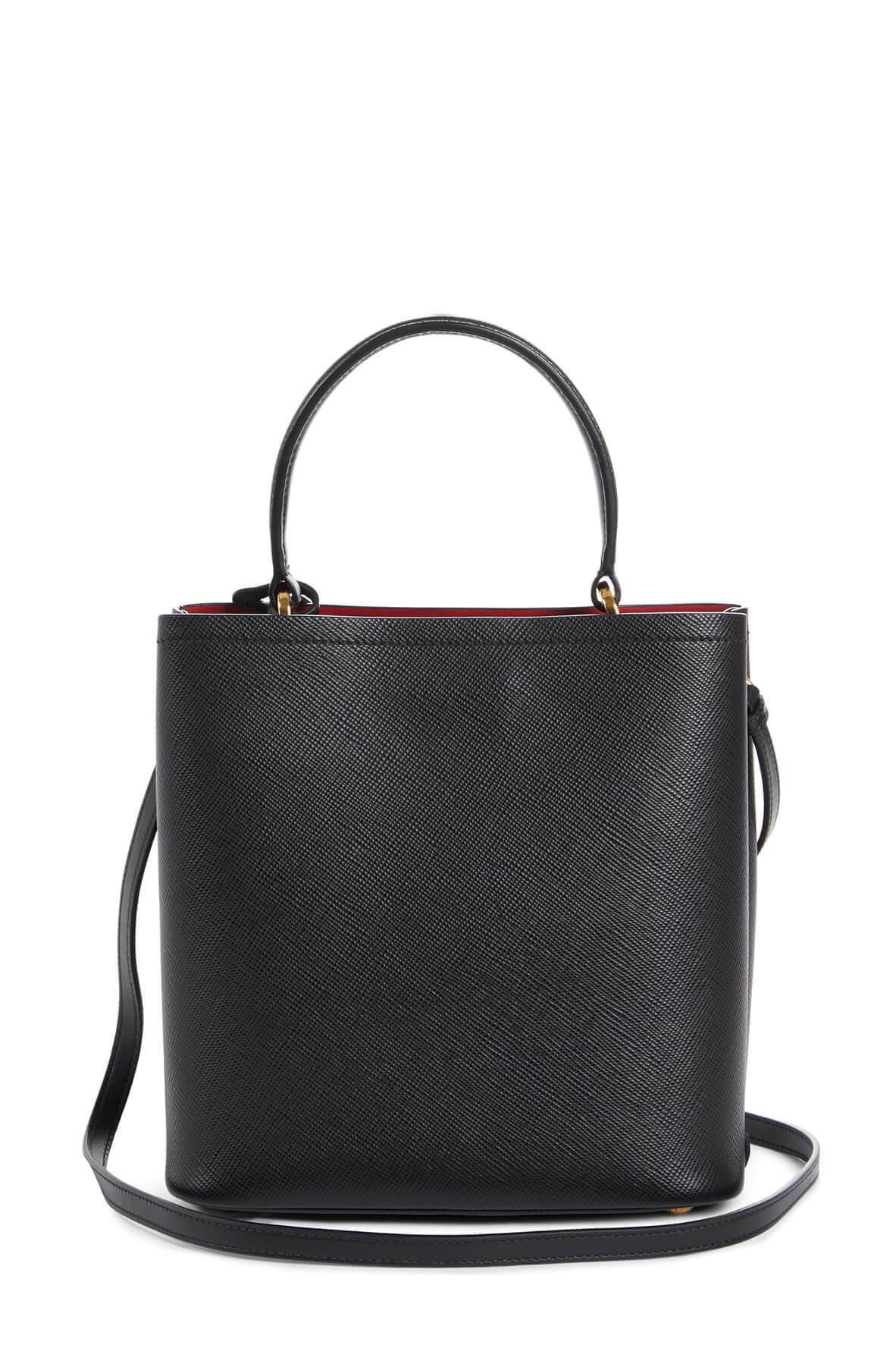 Medium Saffiano Cuir Panier Black