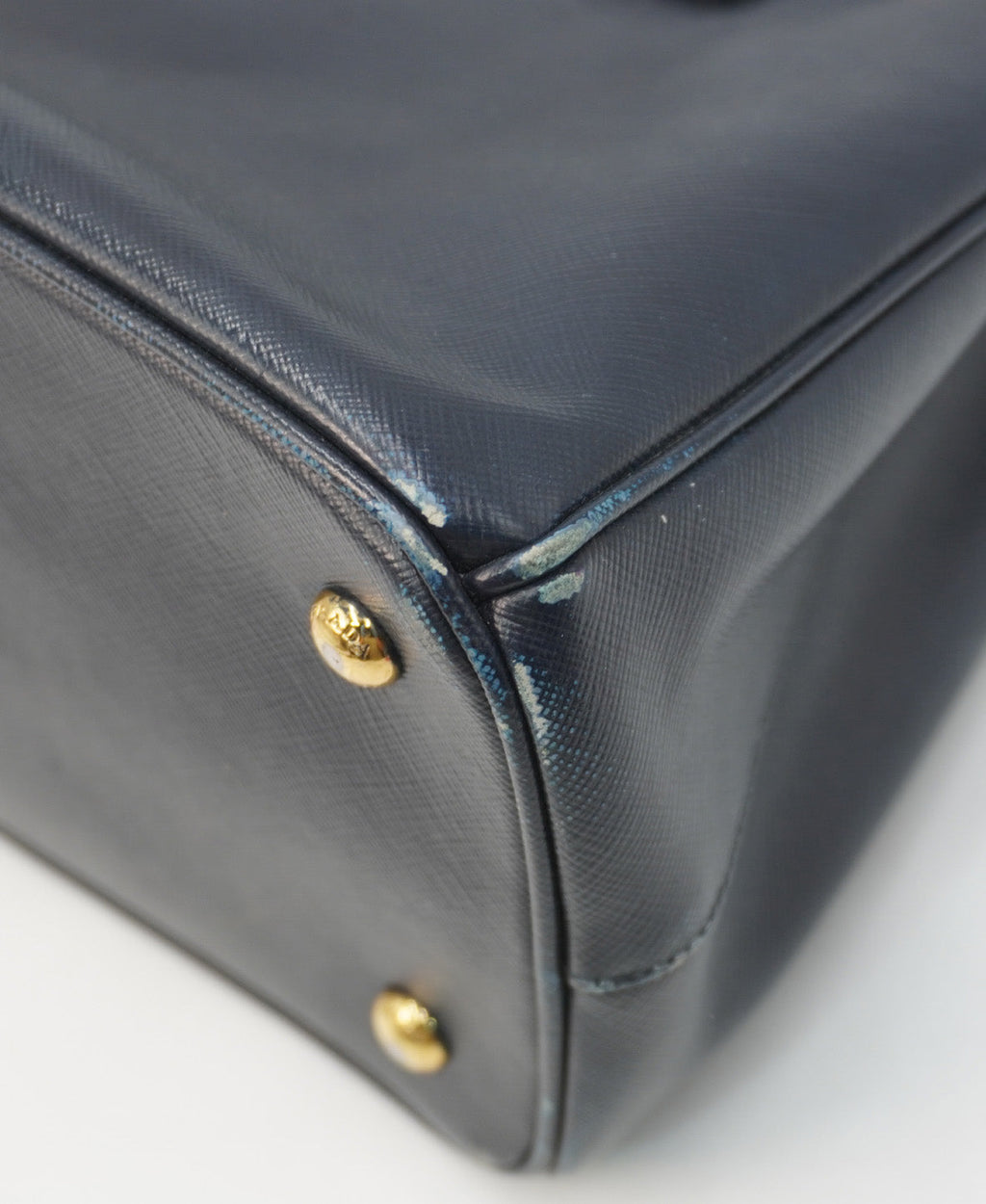 Medium Saffiano Lux Leather Double Zip Tote Black
