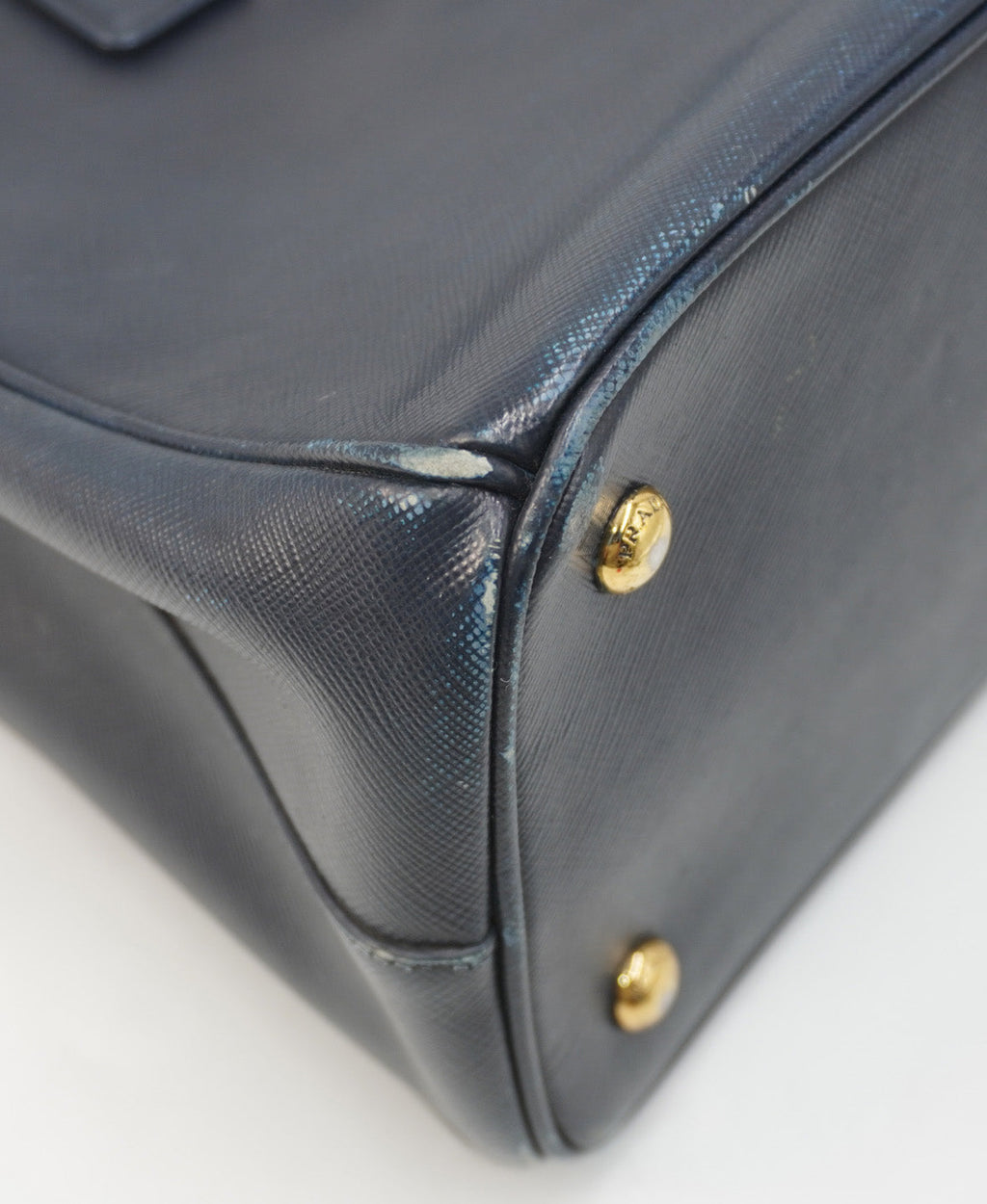 Medium Saffiano Lux Leather Double Zip Tote Black