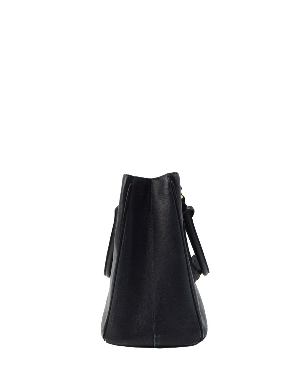 Medium Saffiano Lux Leather Double Zip Tote Black
