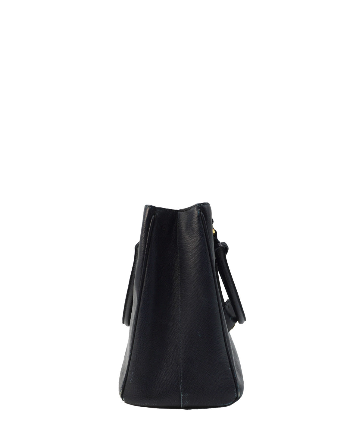 Medium Saffiano Lux Leather Double Zip Tote Black