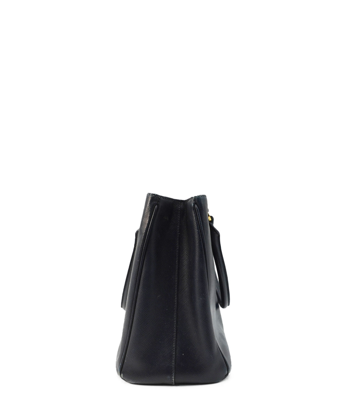 Medium Saffiano Lux Leather Double Zip Tote Black