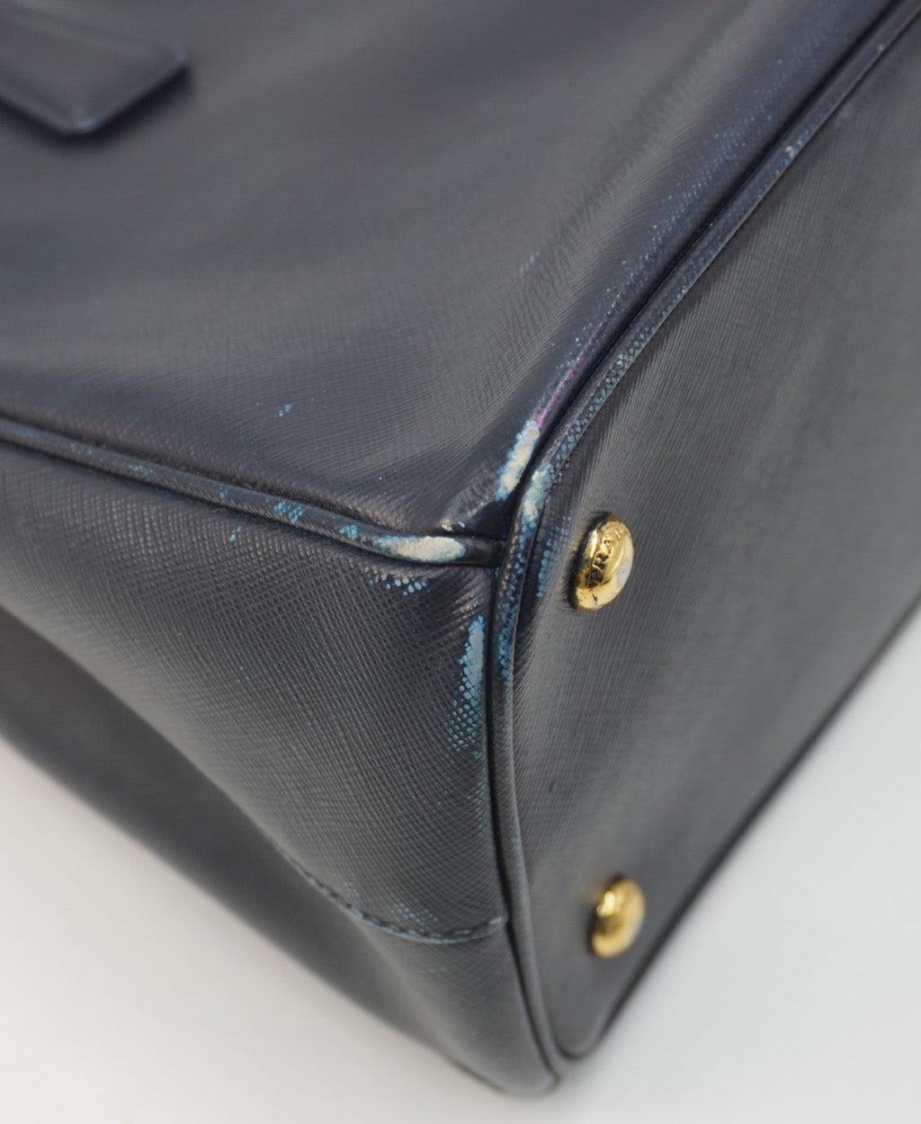 Medium Saffiano Lux Leather Double Zip Tote Black