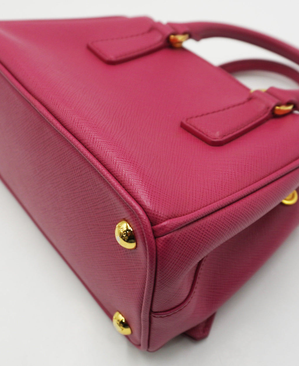 Mini Saffiano Lux Leather Double Zip Pink