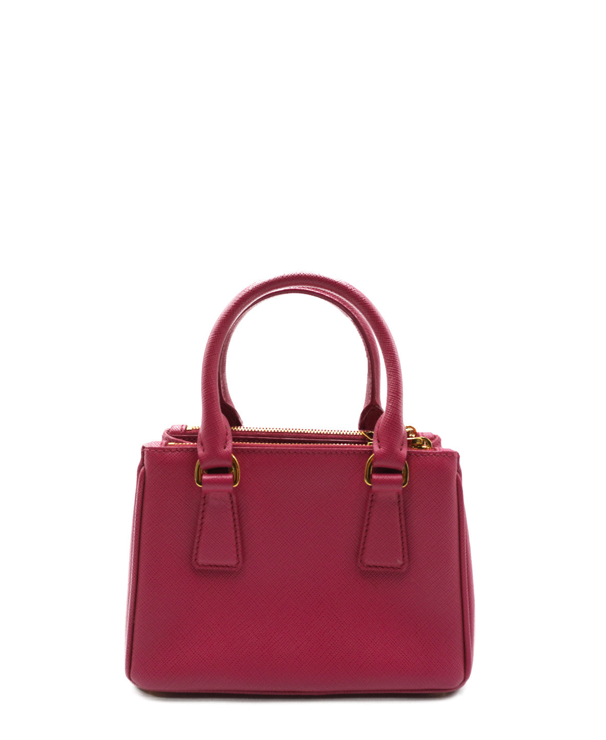 Mini Saffiano Lux Leather Double Zip Pink