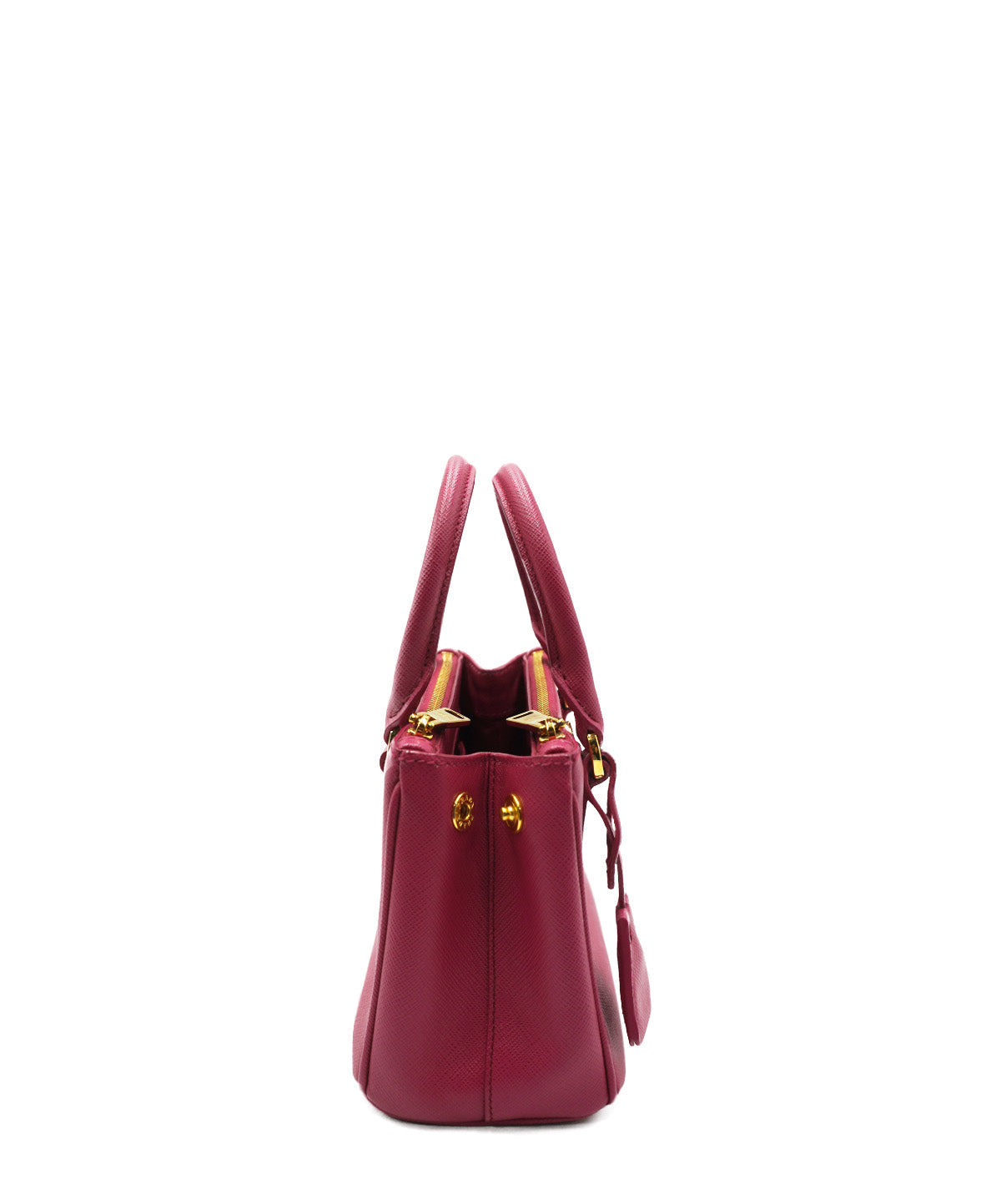 Mini Saffiano Lux Leather Double Zip Pink