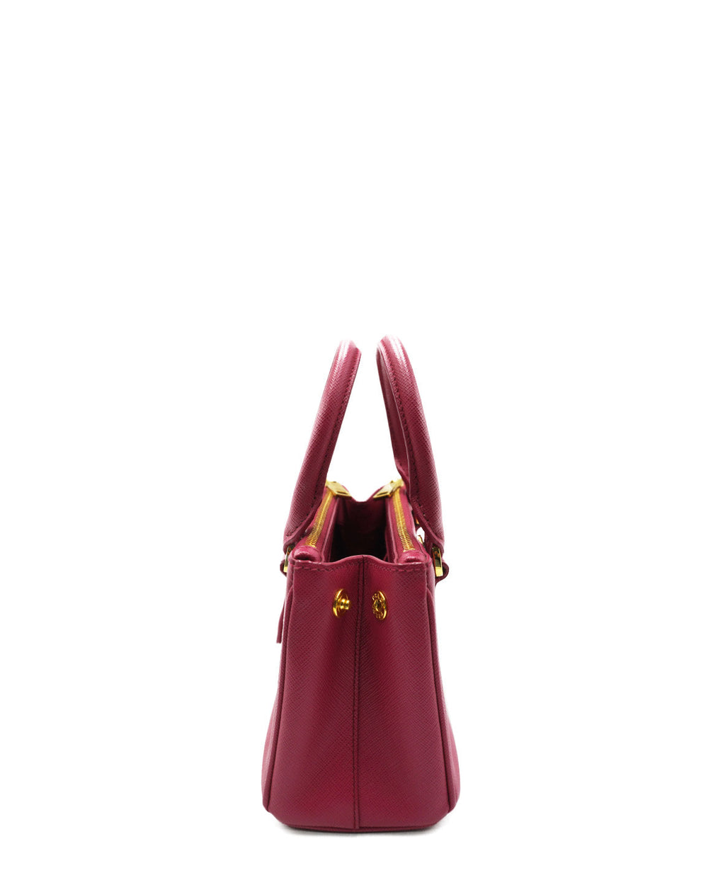 Mini Saffiano Lux Leather Double Zip Pink
