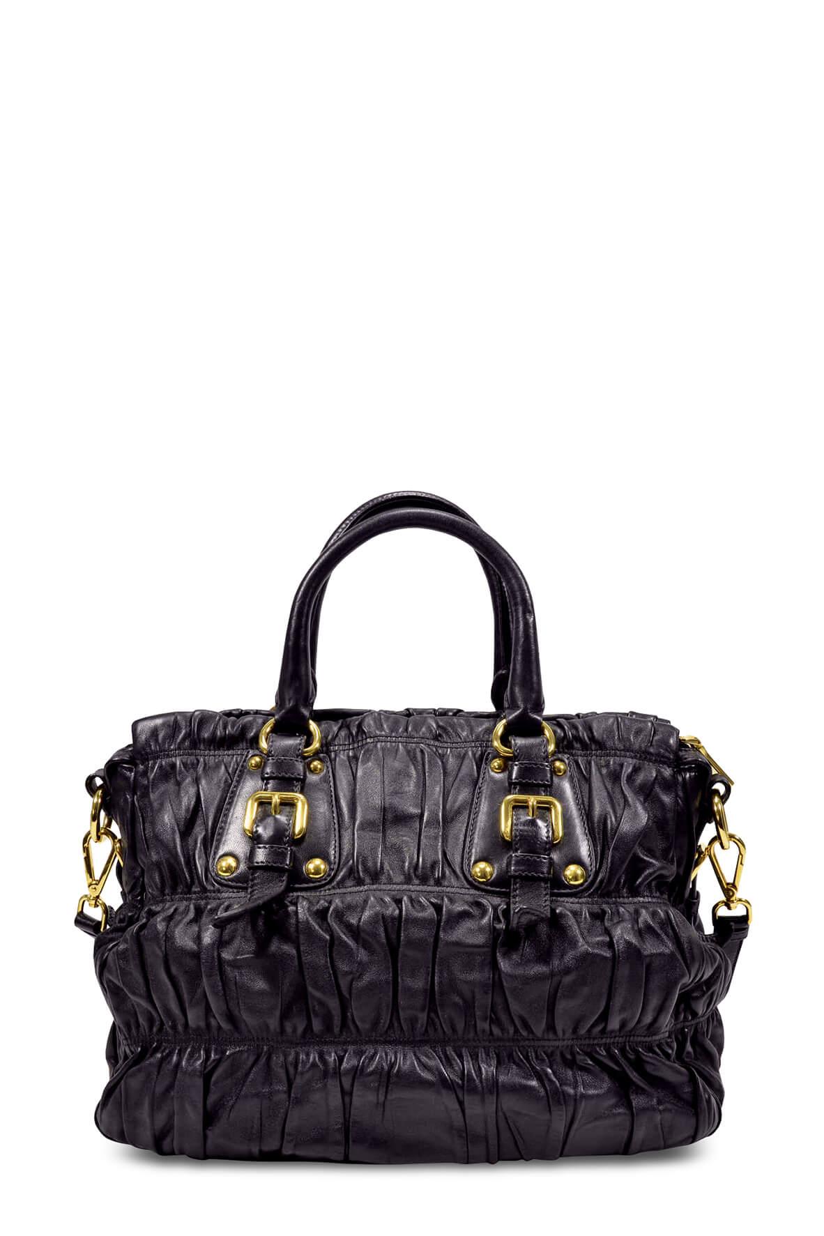 Large Nappa Gaufre Bag Black