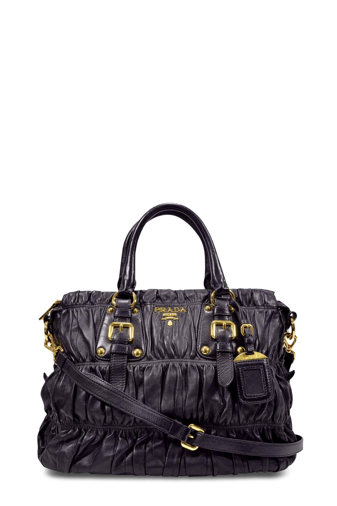 Large Nappa Gaufre Bag Black