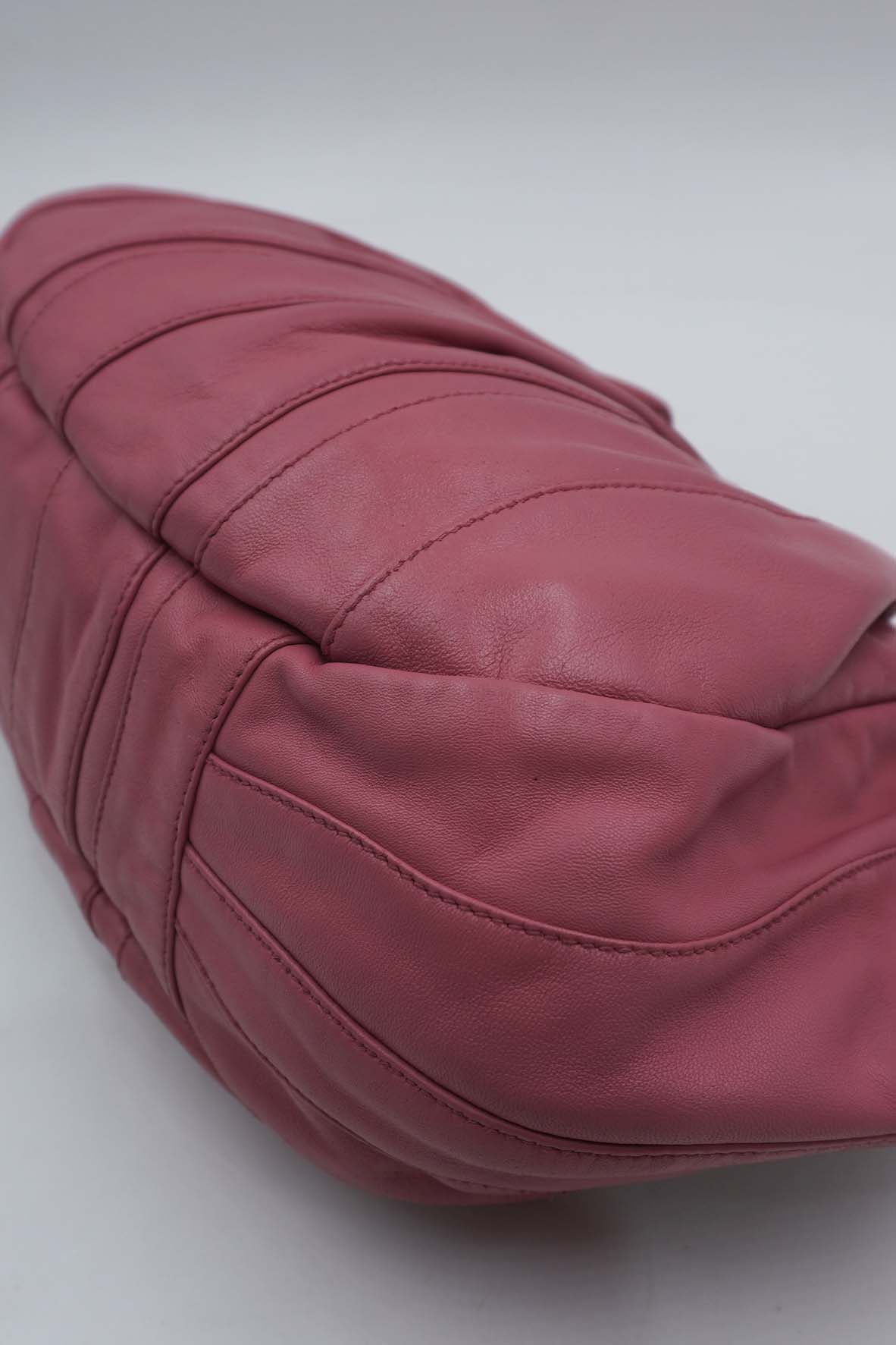 Nappa Stripes Hobo Bag Pink