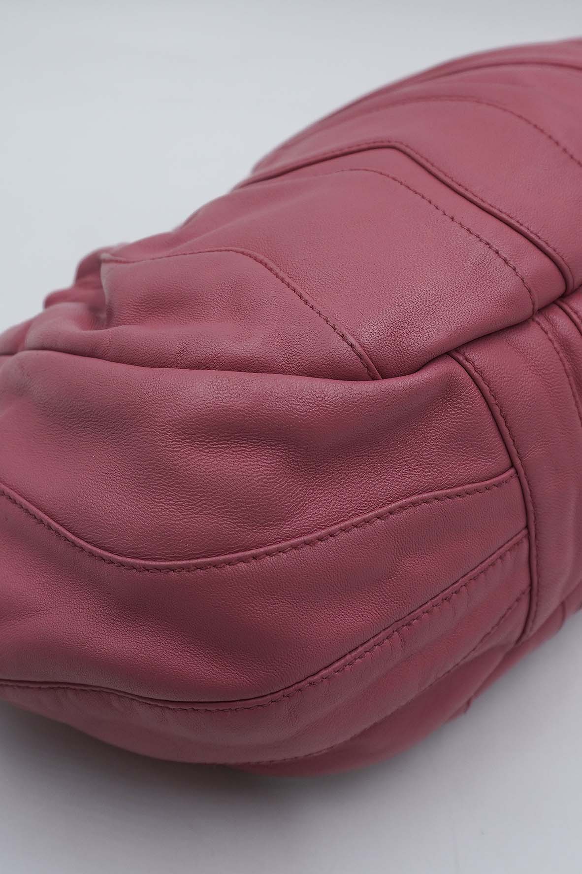 Nappa Stripes Hobo Bag Pink