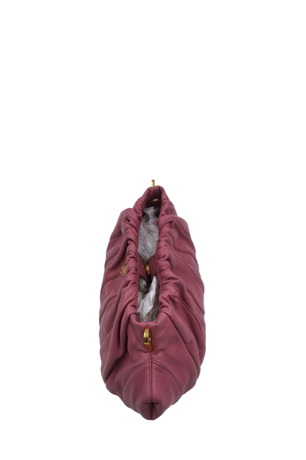 Nappa Stripes Hobo Bag Pink