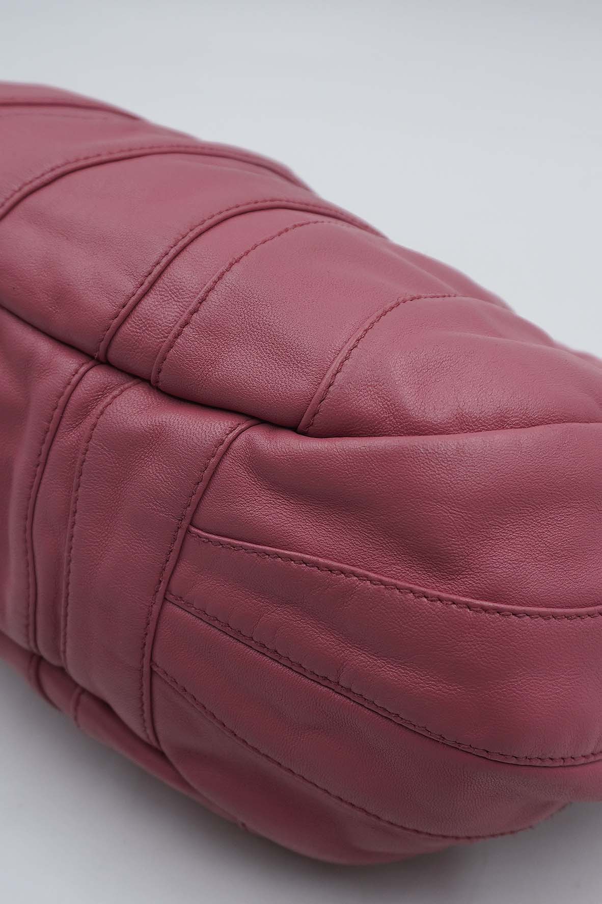 Nappa Stripes Hobo Bag Pink