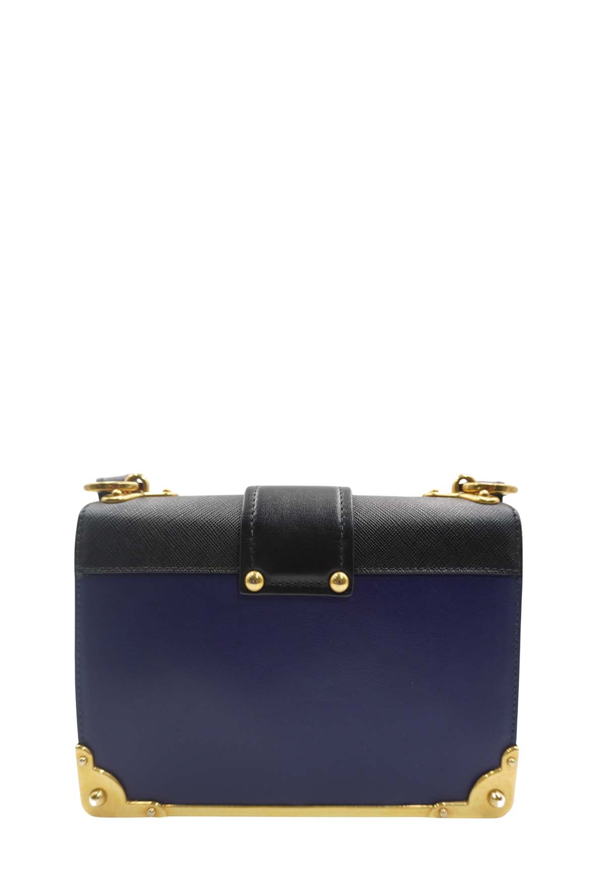 Saffiano-Trimmed City Calf Cahier Bag Blue