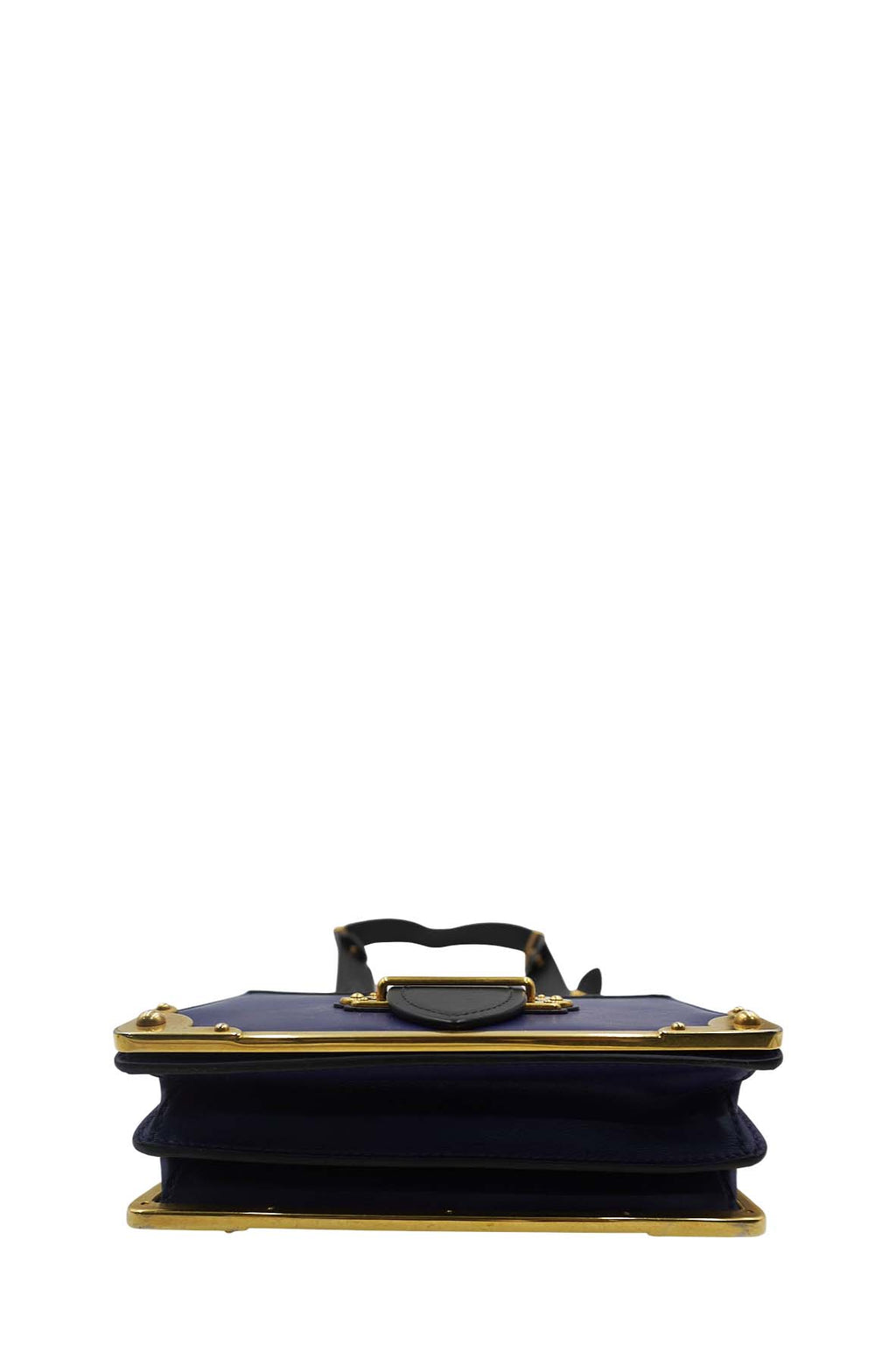 Saffiano-Trimmed City Calf Cahier Bag Blue