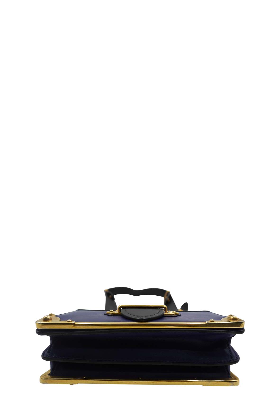 Saffiano-Trimmed City Calf Cahier Bag Blue