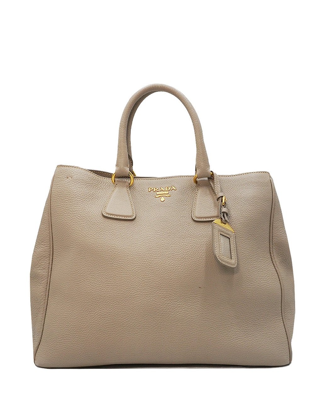 Saffiano Lux Double Zip Tote Taupe