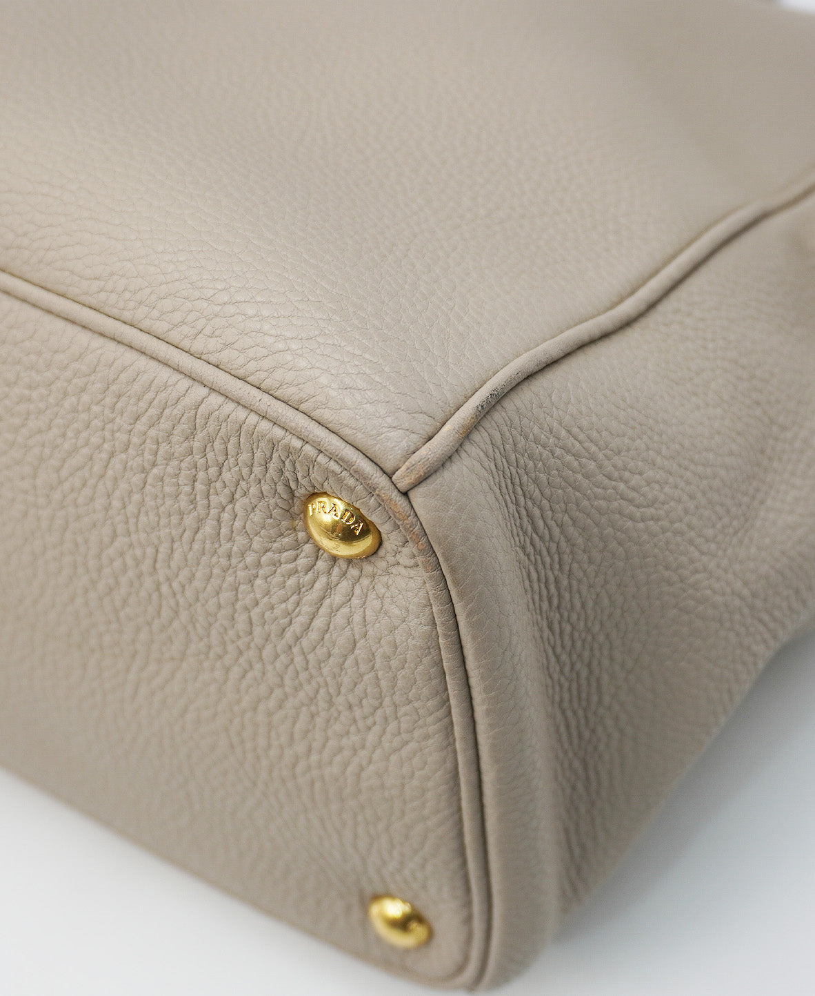 Saffiano Lux Double Zip Tote Taupe