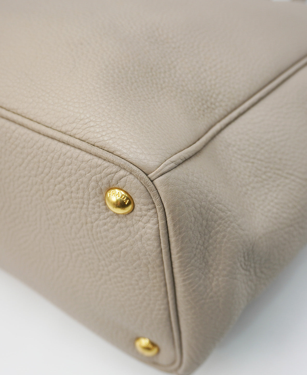 Saffiano Lux Double Zip Tote Taupe