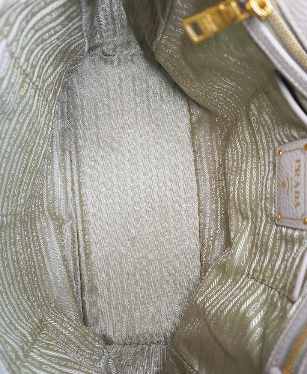 Saffiano Lux Double Zip Tote Taupe