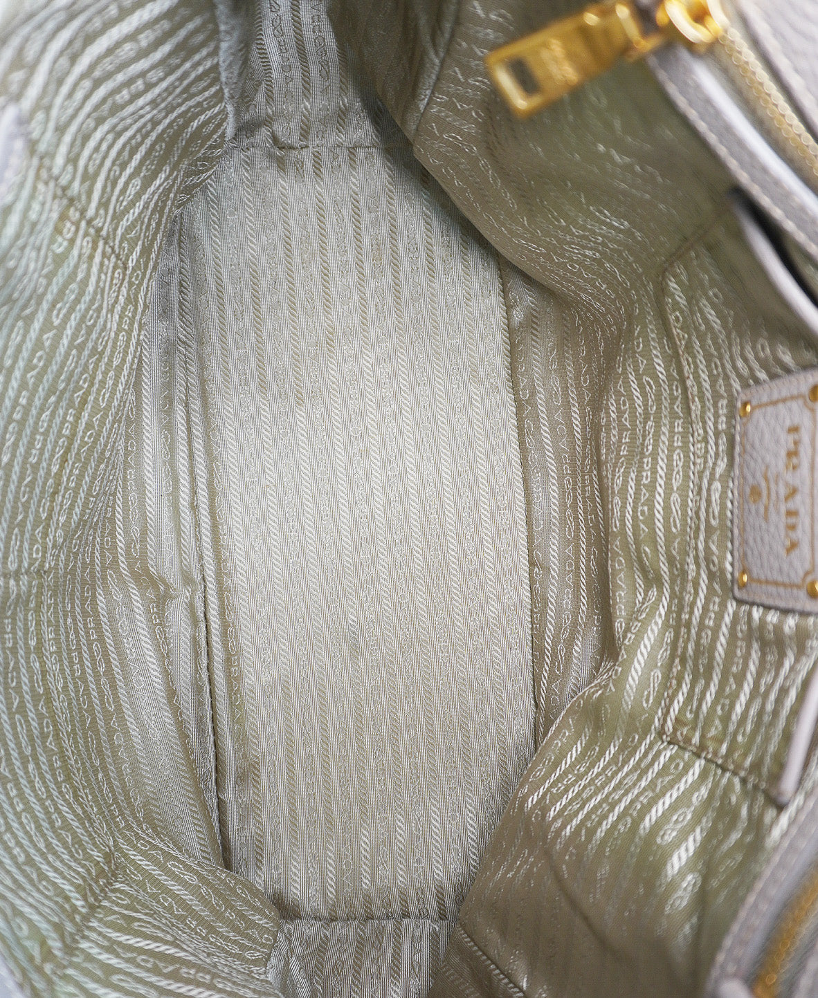 Saffiano Lux Double Zip Tote Taupe