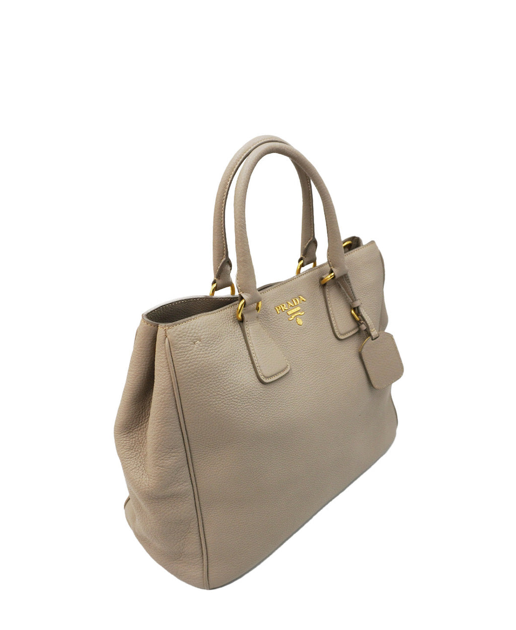 Saffiano Lux Double Zip Tote Taupe