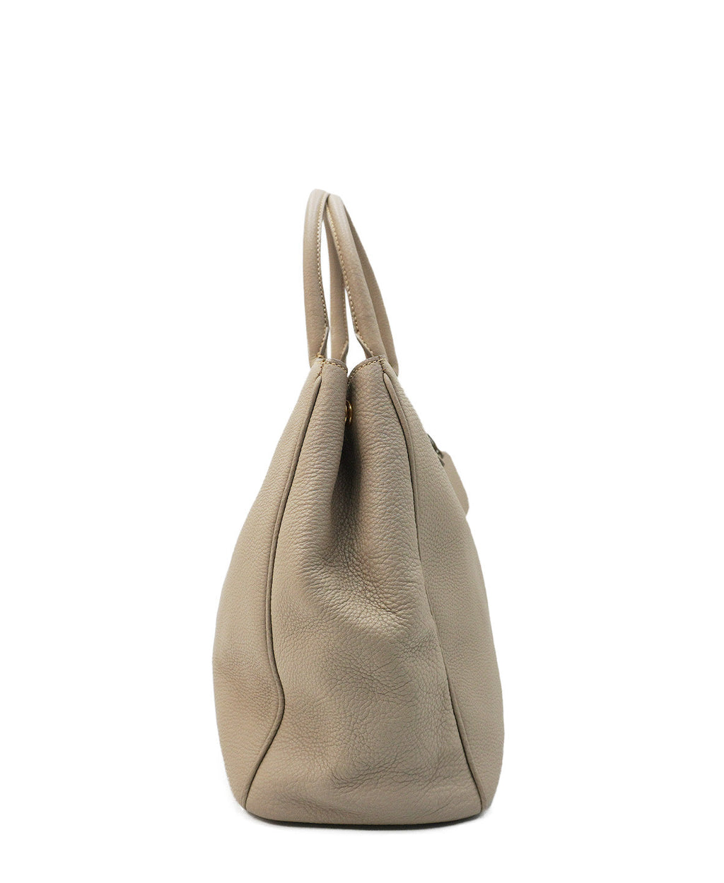 Saffiano Lux Double Zip Tote Taupe