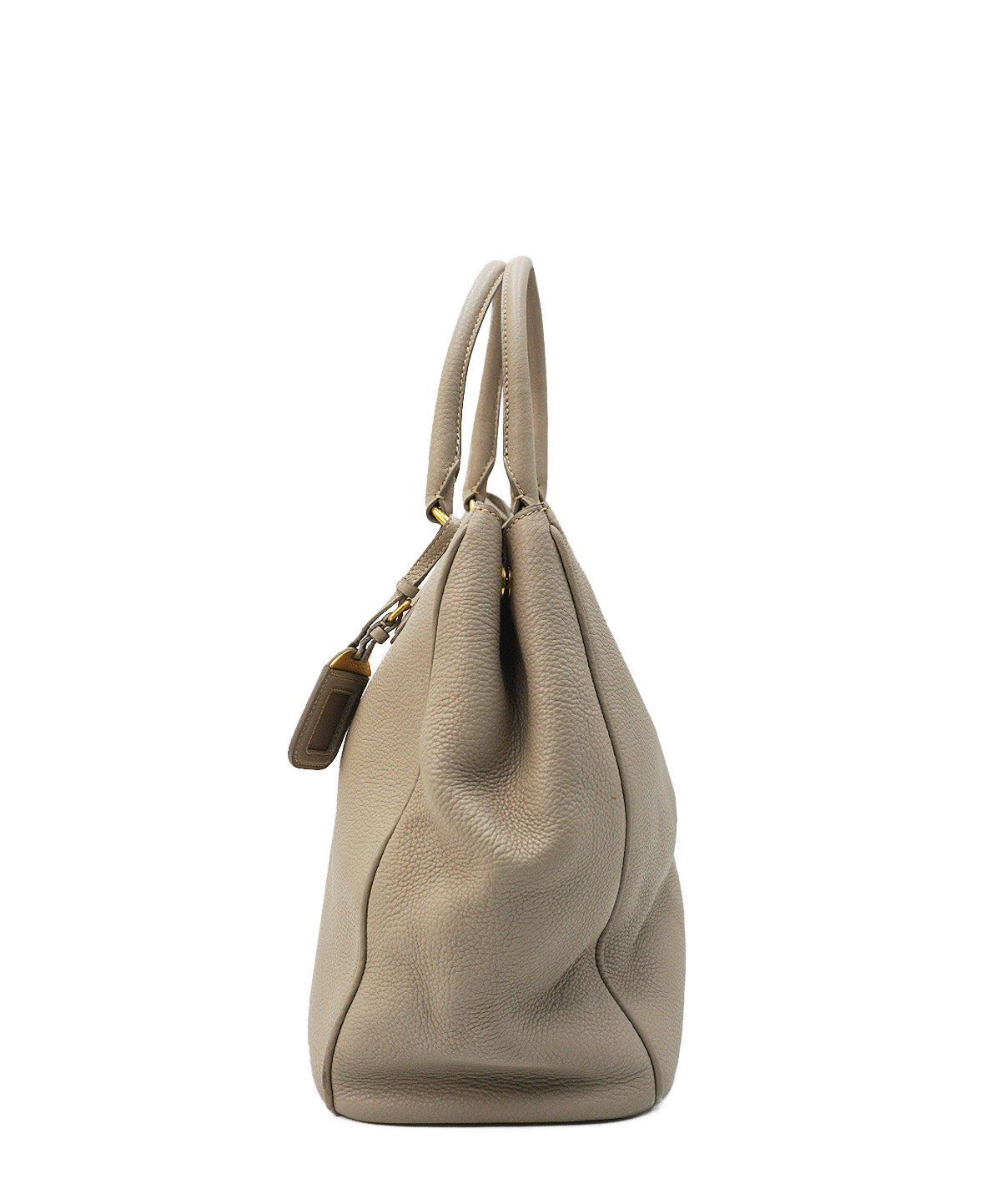 Saffiano Lux Double Zip Tote Taupe