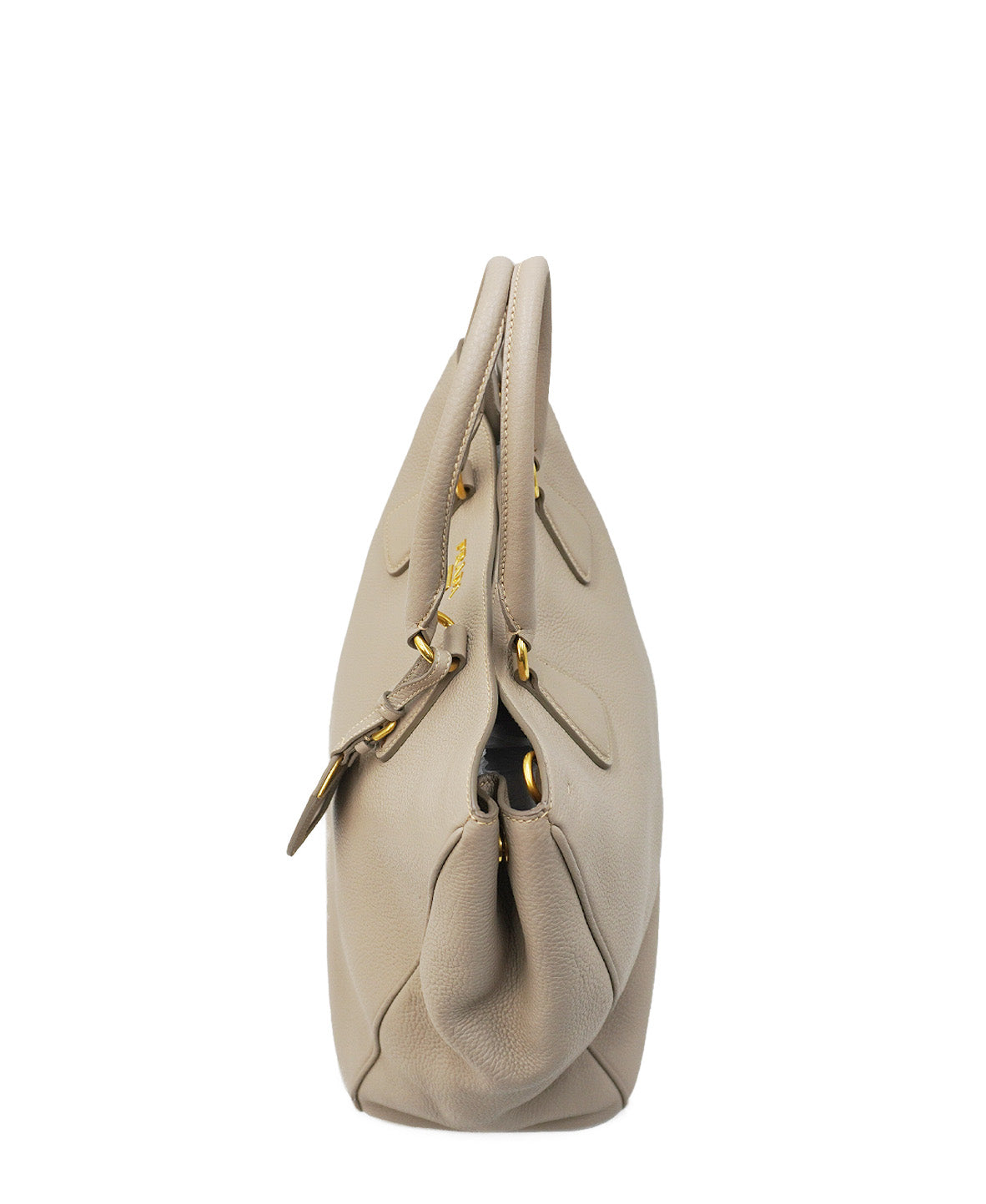 Saffiano Lux Double Zip Tote Taupe