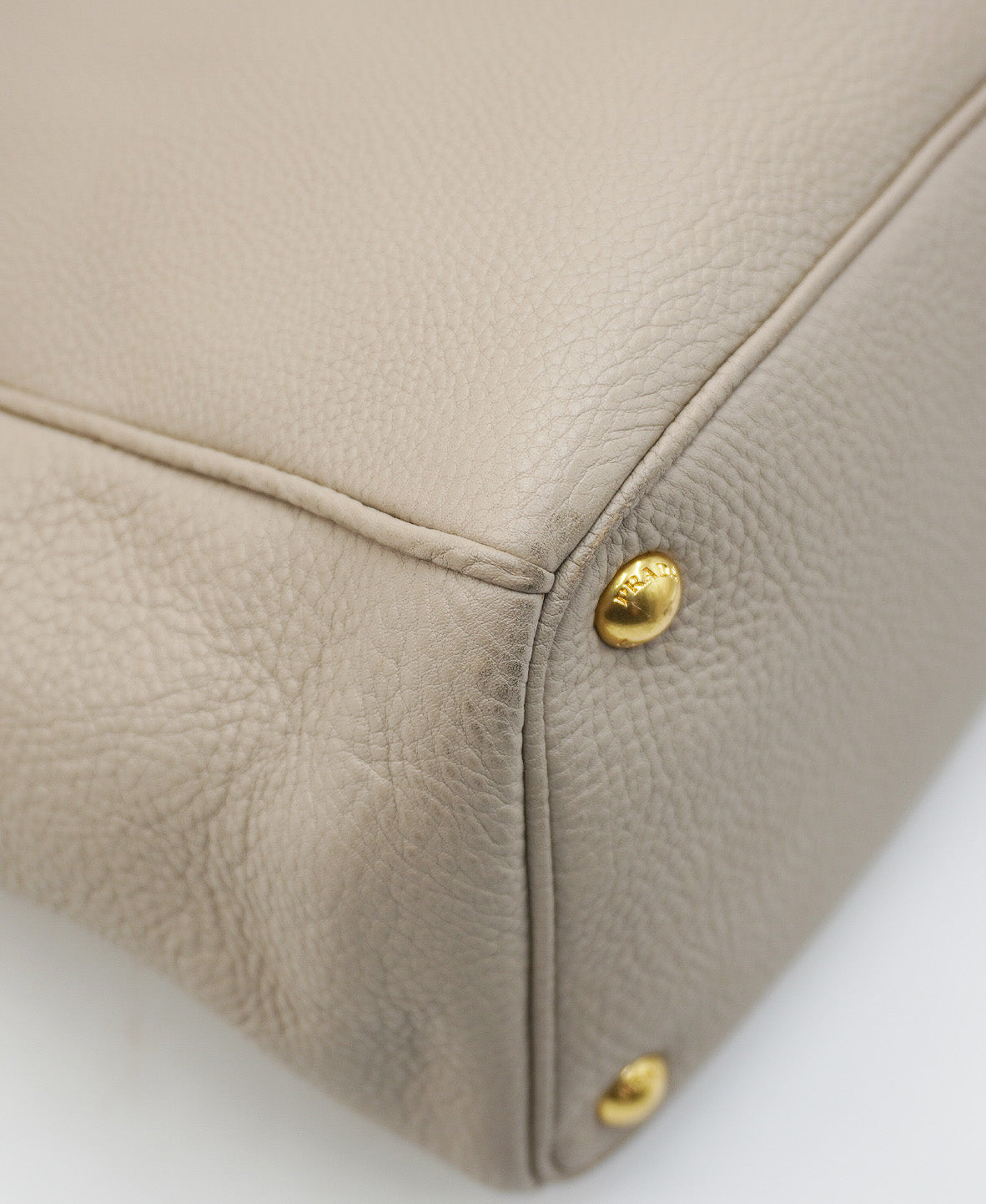 Saffiano Lux Double Zip Tote Taupe