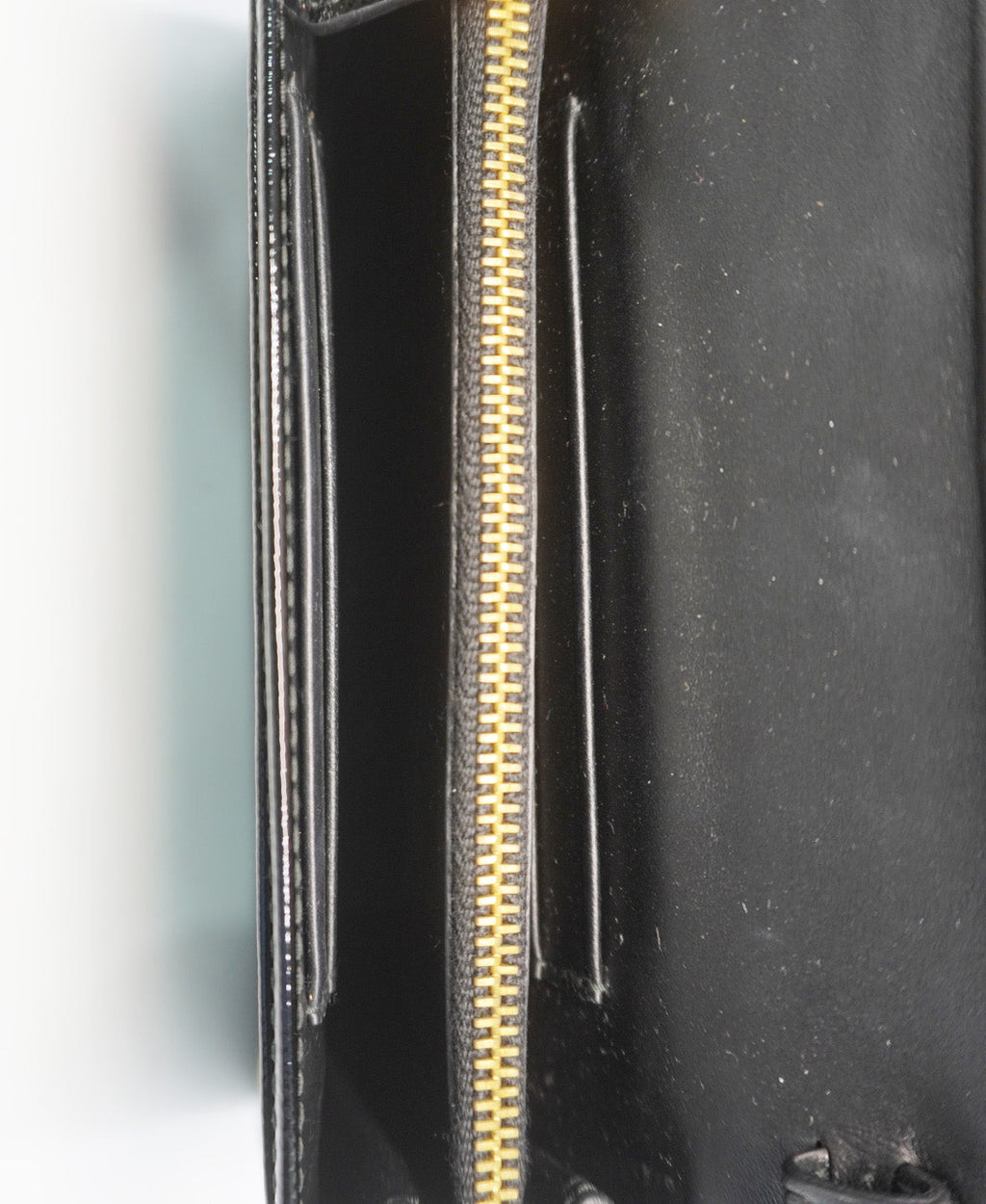 Saffiano Vernice Leather Flap Wallet On Strap Black