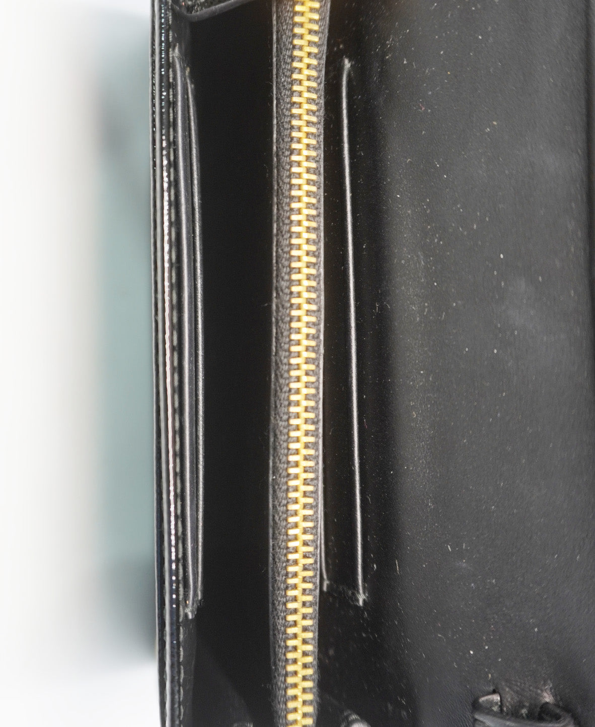 Saffiano Vernice Leather Flap Wallet On Strap Black